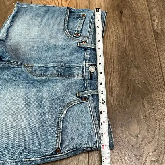 Levi’s 501 High Rise Button Fly Cut Off Blue‎ Jean Shorts Size 30 - Picture 6 of 13